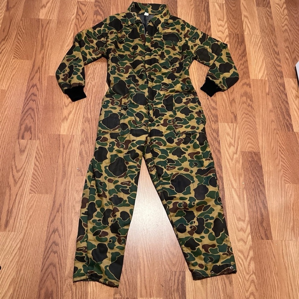 Vintage Duck Camo Overalls Size Large